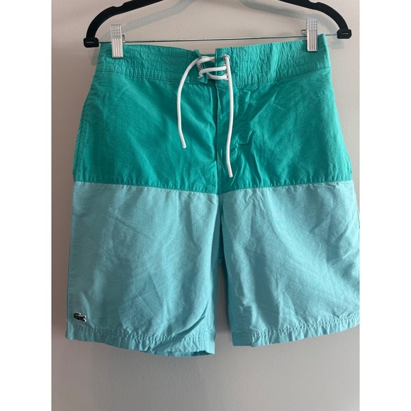 Lacoste Swim Trunks‎ Color Block Drawstring Swim Shorts Casual Mens small - Picture 1 of 6